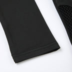 AltGoth Dark Punk Cyber T-shirt Women Gothic Streetwear Mesh Patchwork Long Sleeve O-neck Crop Tee Tops Harajuku Sexy Clothes