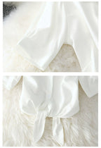 2023 Fashion Solid Color White Women Shirt Casual Blouses Autumn Half Sleeve Elegant Office Lady Tops 19870