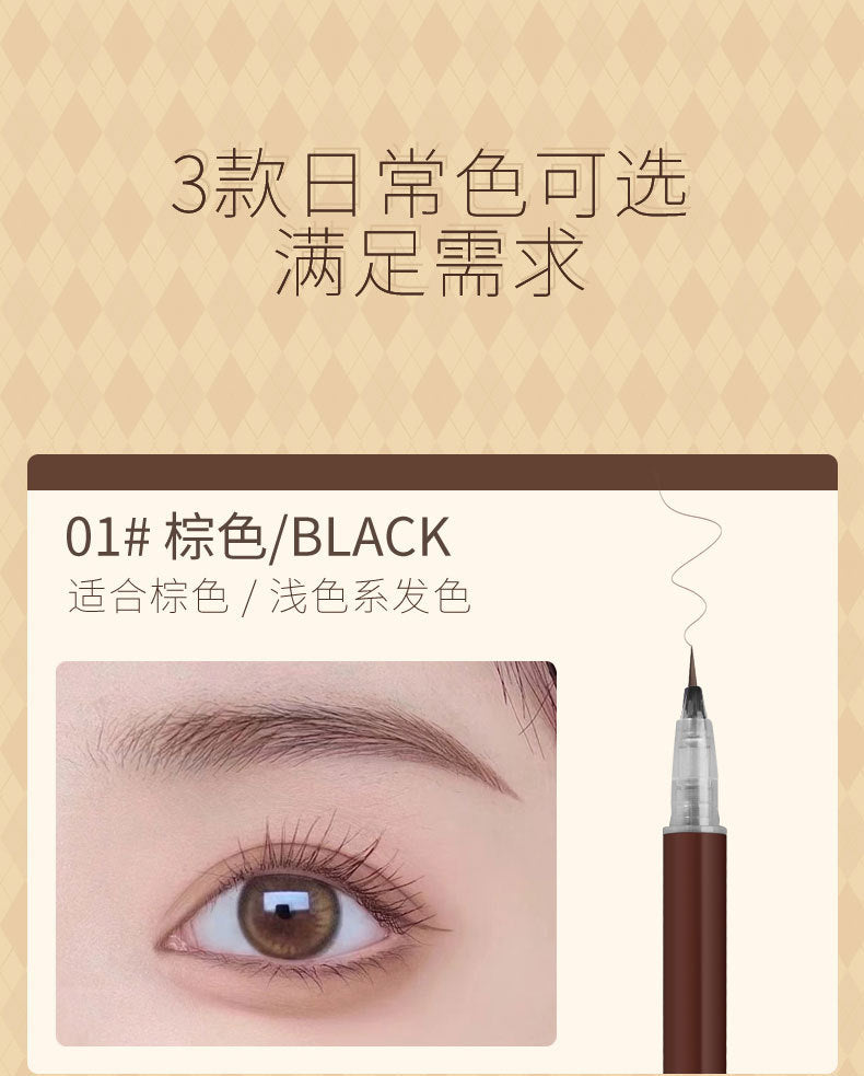 0.01mm Ultra Fine Liquid Eyebrow Pen Long Lasting Black Brown Waterproof Non-smudge Colorfast Natural Eye Brow Makeup Cosmetics