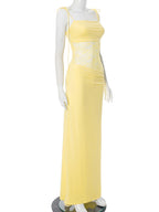 Elegant Lace Cut Out Maxi Dresses for Women 2025 Sexy Spaghetti Strap Patchwork Holidays Party Dress Summer Backless Long Dress