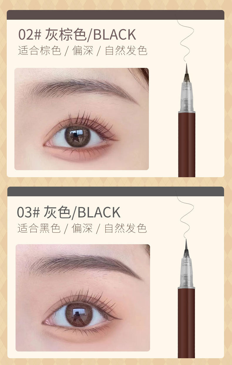 0.01mm Ultra Fine Liquid Eyebrow Pen Long Lasting Black Brown Waterproof Non-smudge Colorfast Natural Eye Brow Makeup Cosmetics