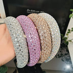 Colorful Baroque Head Hoop Luxury Women Full Crystal Rhinestones Sponge Padded Headband for Lady Girls Diamond Wide Headband