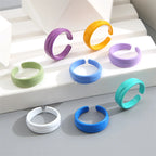 2022 Summer Colorful Ring Set Wholesale Fashion Geometric Chain Candy Color Irregular Opening Rings Women Party Finger Jewelry