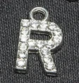 10pcs /26pcs pieces silver English letters drill metal pendant DIY fashion necklace bag pendant earrings material