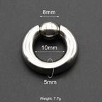 1Pc Large Gauges Stainless Steel CAPTIVE SPRING BEAD RING for Septum Piercing BCR Nose Ring Hoop Expander Earlobe Earrings 00G
