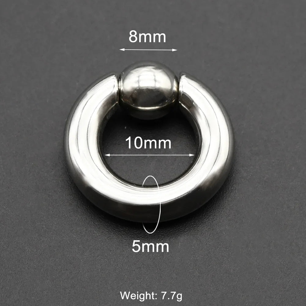 1Pc Large Gauges Stainless Steel CAPTIVE SPRING BEAD RING for Septum Piercing BCR Nose Ring Hoop Expander Earlobe Earrings 00G