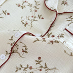 2025 Japanese Spring and Autumn New Women's Pajama Set 100% Cotton Crepe Long sleeved Pants Cardigan Cute Plus Size Home Fury