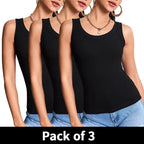 3-piece Ladies Solid Color Vest Fashion Joker Young Woman Threaded Camisole