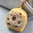 Cute Plush Capybara Crossbody Bag Large Capacity Shoulder Bag Girls Coin Purse Adjustable Zipper Plush Mobile Phone Pouch