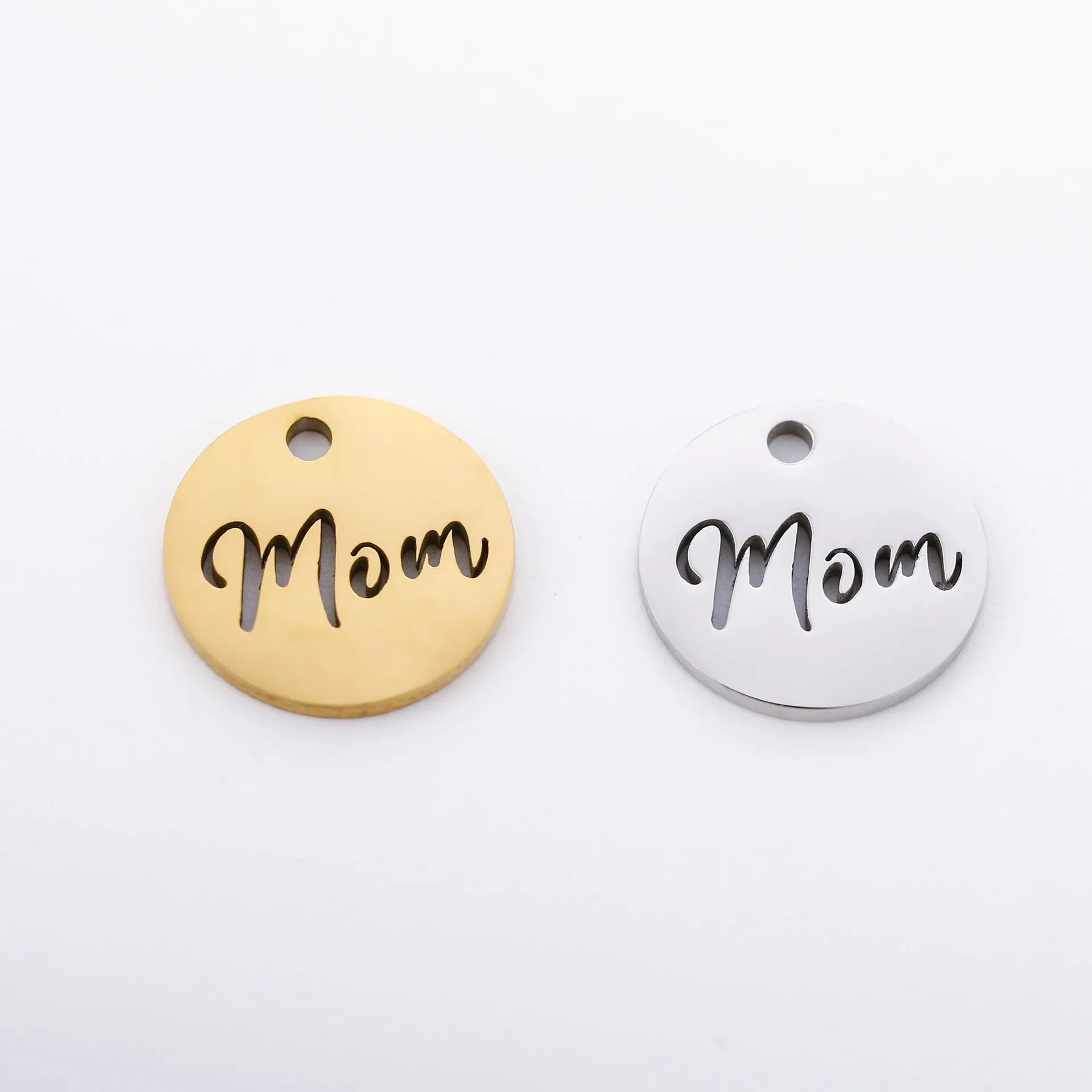 5pcs/Lot Making Mother's Day Unique Gift Pendants Stainless Steel Hollow Mom Letter Charms For Necklace Bracelet Accessories DIY
