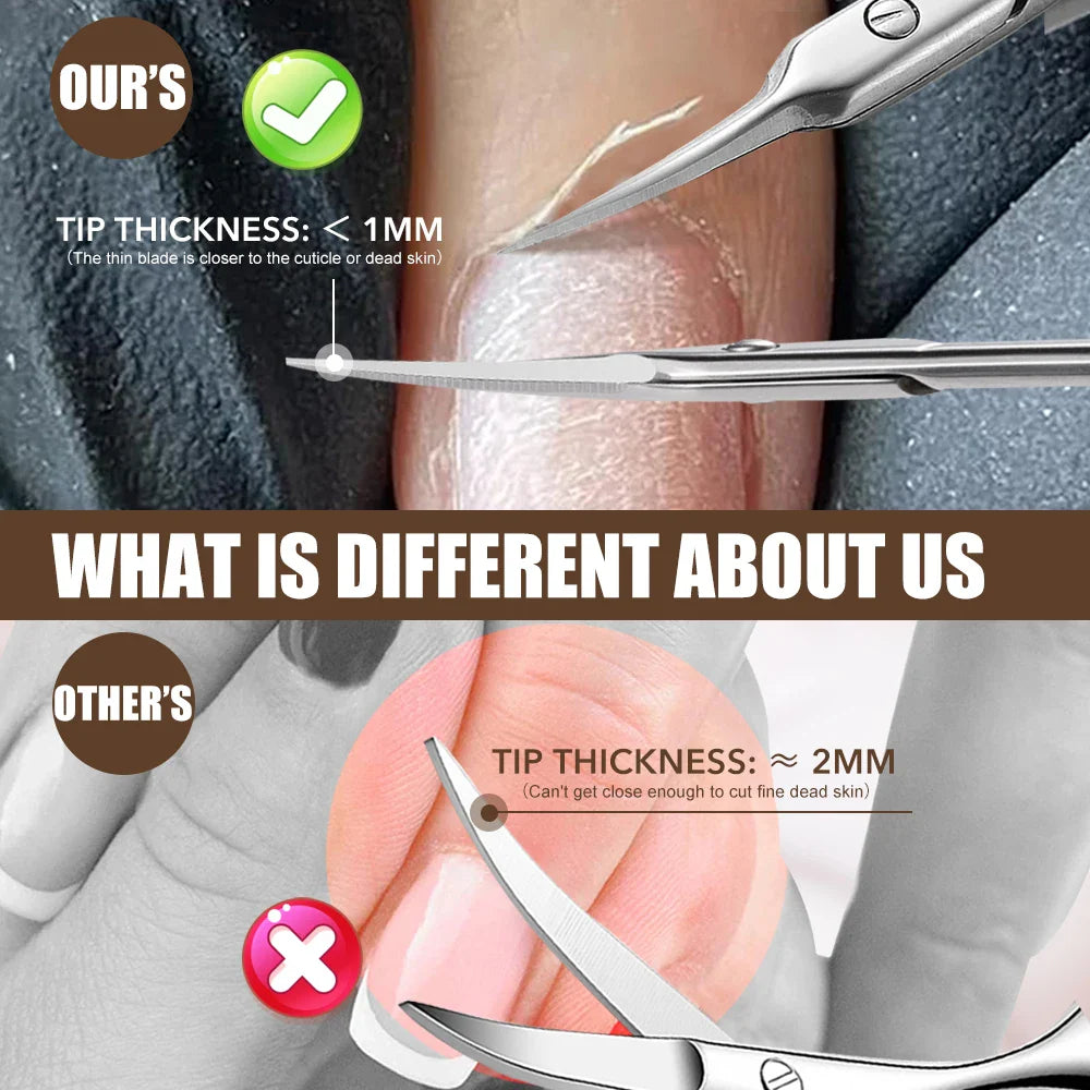 1/2/4Pcs Russian Cuticle Scissors Nipper Dead Skin Scissors Stainless Steel Manicure Pedicure Tools Nail Trimmer Clipper