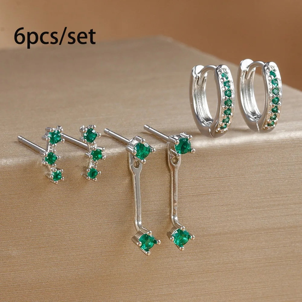3 Pairs Exquisite Zircon Little Huggies Hoop Earrings Set for Women Stainless Steel Unique Cartilage Earring Piercing Jewelry
