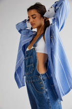 Casual Women Summer Vintage Retro Denim Long Jumpsuit Spaghetti Strap Straight Romper Pants Baggy Bib Overalls Jumpsuits