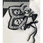 Halloween Costume Skeleton Ghost Bat Spider Web Personalized Knitted Crochet Headband Female Photo Photo Triangle Scarf Trendy