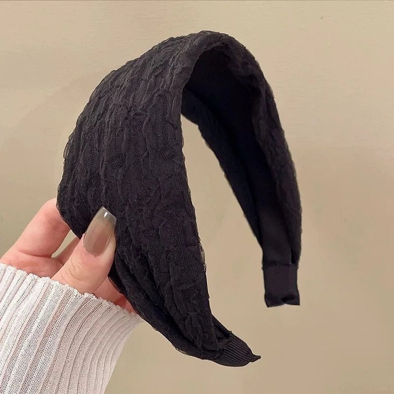 2025 Korea Elegant Chiffon Wide Hairbands Headband Women Girls Gift Scrunchie Hair Head Hoop Band Accessories Headdress Headwear