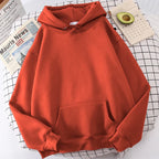 Autumn Casual Women's Solid Hoodie Comfortable Strecth Sweatshirts Loose Pocket Warm Clothes Fashion Street Female Pullovers