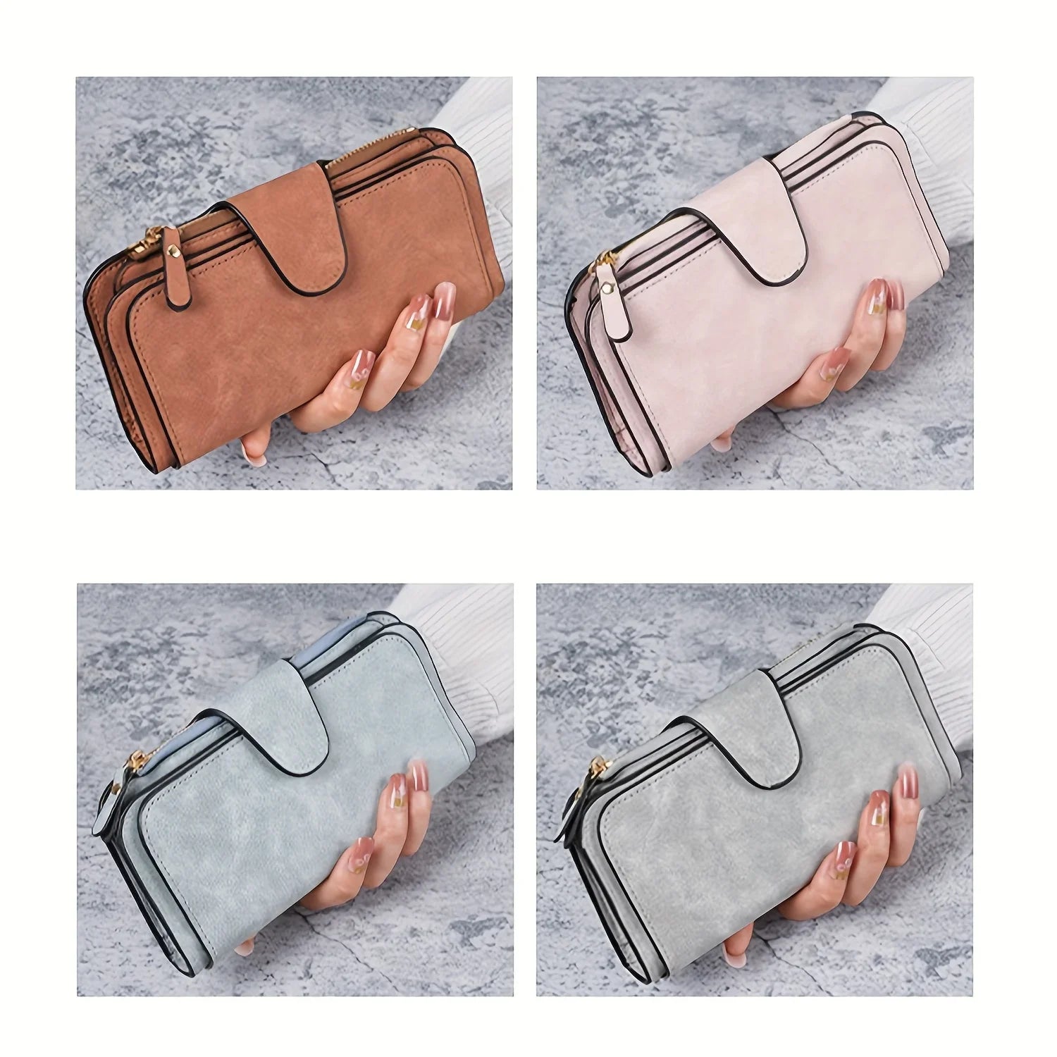 1pc Personalized Photo Custom Women's Long Wallet Custom Picture Coin Purse with Zipper Multi-Card Slot Multifunction Card Hold