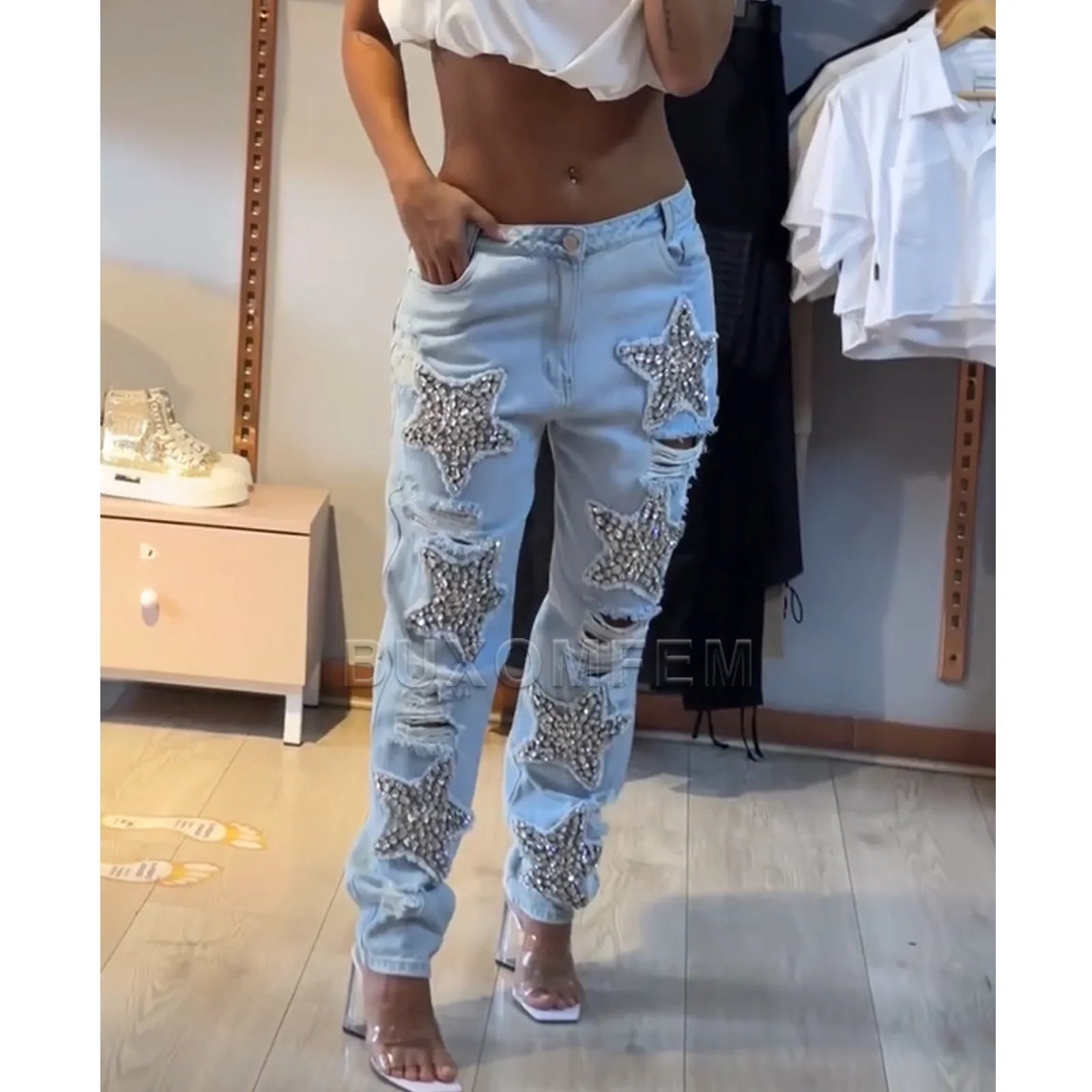 2025 Wide Leg Loose Jeans Female Streetwear Style Fashion Baggy Pants Women's New Stylish Full Length Straight Pant Outwear