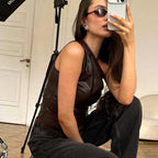 2025 Fall Snd Winter New Pure Color Slim Sleeveless One-Shoulder Slanting Collar Zipper Show Thin Jacket