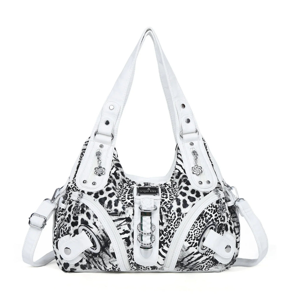 Angelkiss Women Handbags Leopard Bag Top-handle Handbag Fashion Satchel Dumpling Pack Shoulder Bag Tote Bag Hobos Large Purse