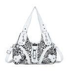 Angelkiss Women Handbags Leopard Bag Top-handle Handbag Fashion Satchel Dumpling Pack Shoulder Bag Tote Bag Hobos Large Purse