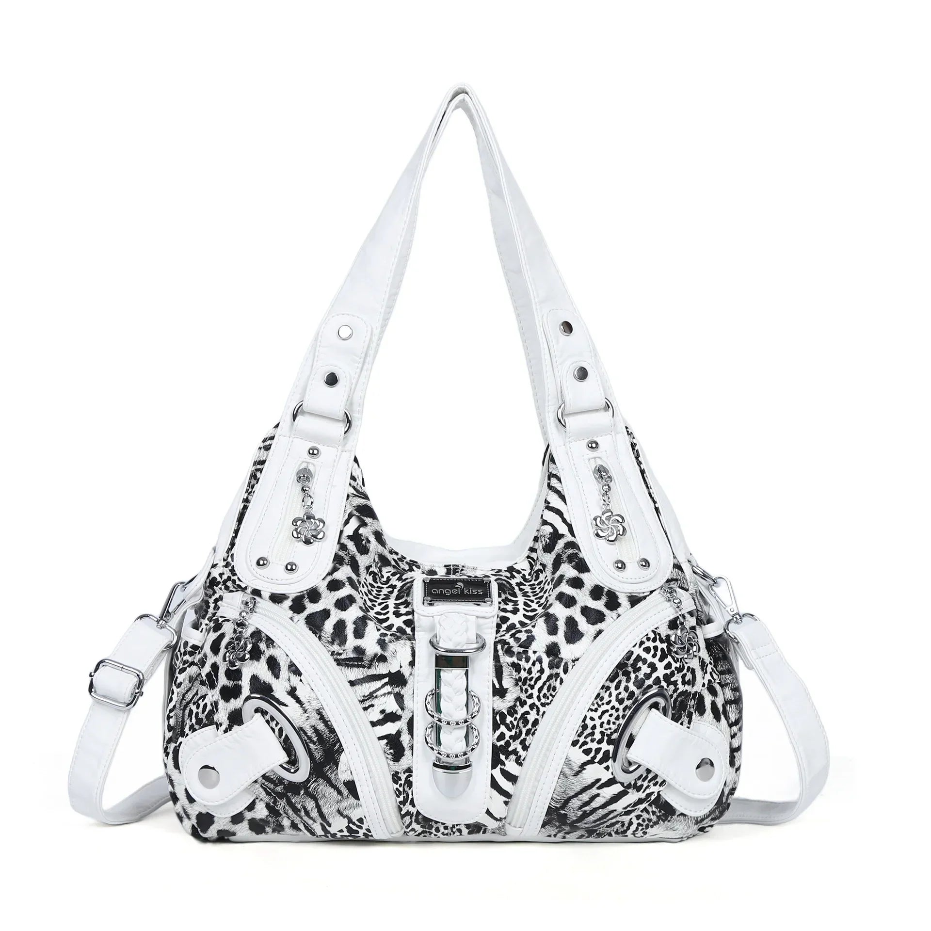 Angelkiss Women Handbags Leopard Bag Top-handle Handbag Fashion Satchel Dumpling Pack Shoulder Bag Tote Bag Hobos Large Purse