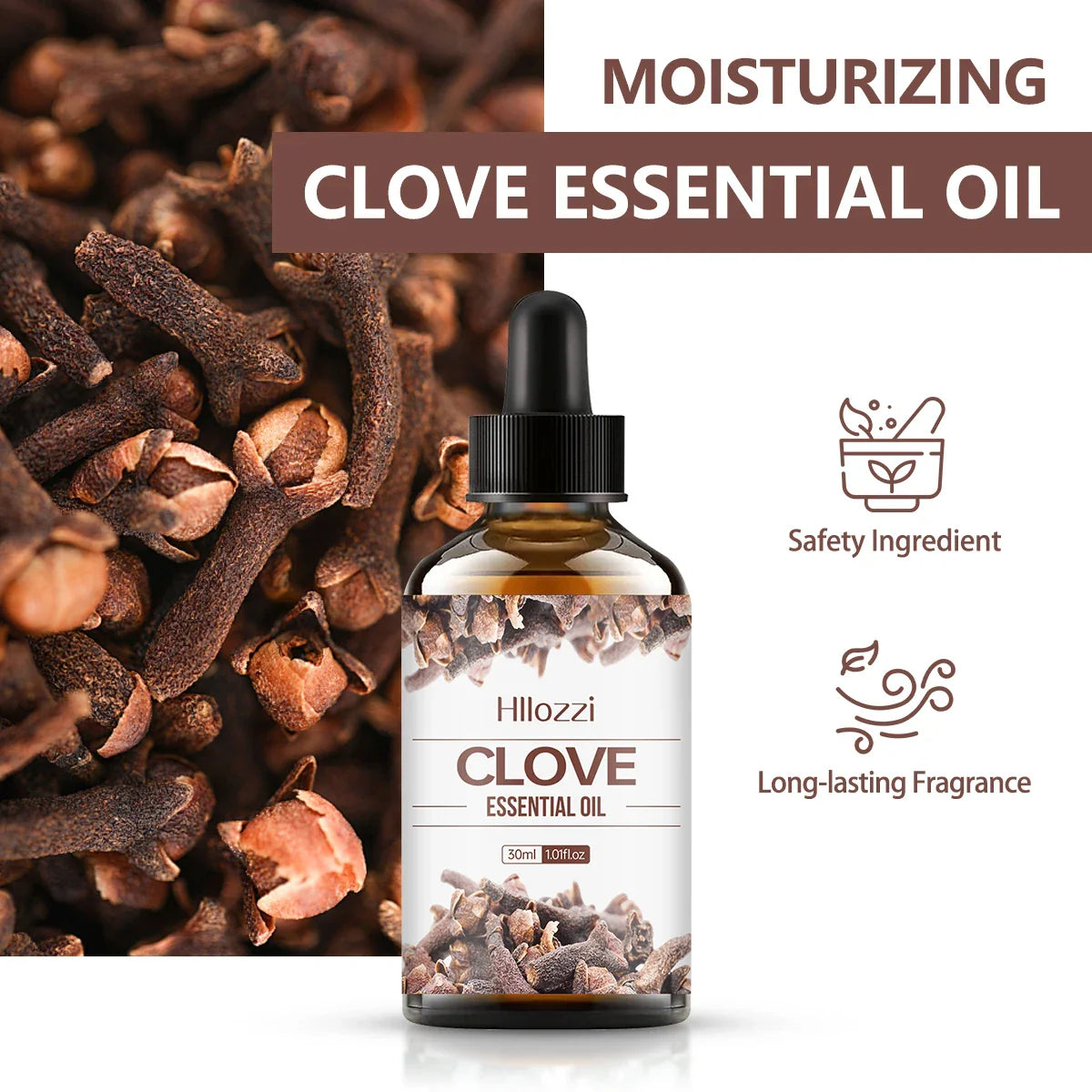 30ml clove essential oil non-greasy long-lasting fragrance aromatherapy diffuser humidifier massage soap DIY production