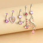 5PCS Cute Dangle Belly Ring Pack 14G Navel Piercing Bulk Sexy Belly Ring Set Belly Button Ring Lot Pircing Ombligo Jewelry