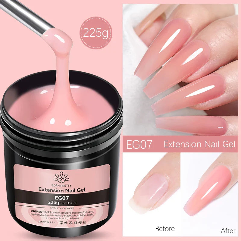 BORN PRETTY 250g Translucent Jelly Red Nude Gel Nail Polish Winter Autumn Manicure Soak Off UV LED Nail Art Gel Christmas Red