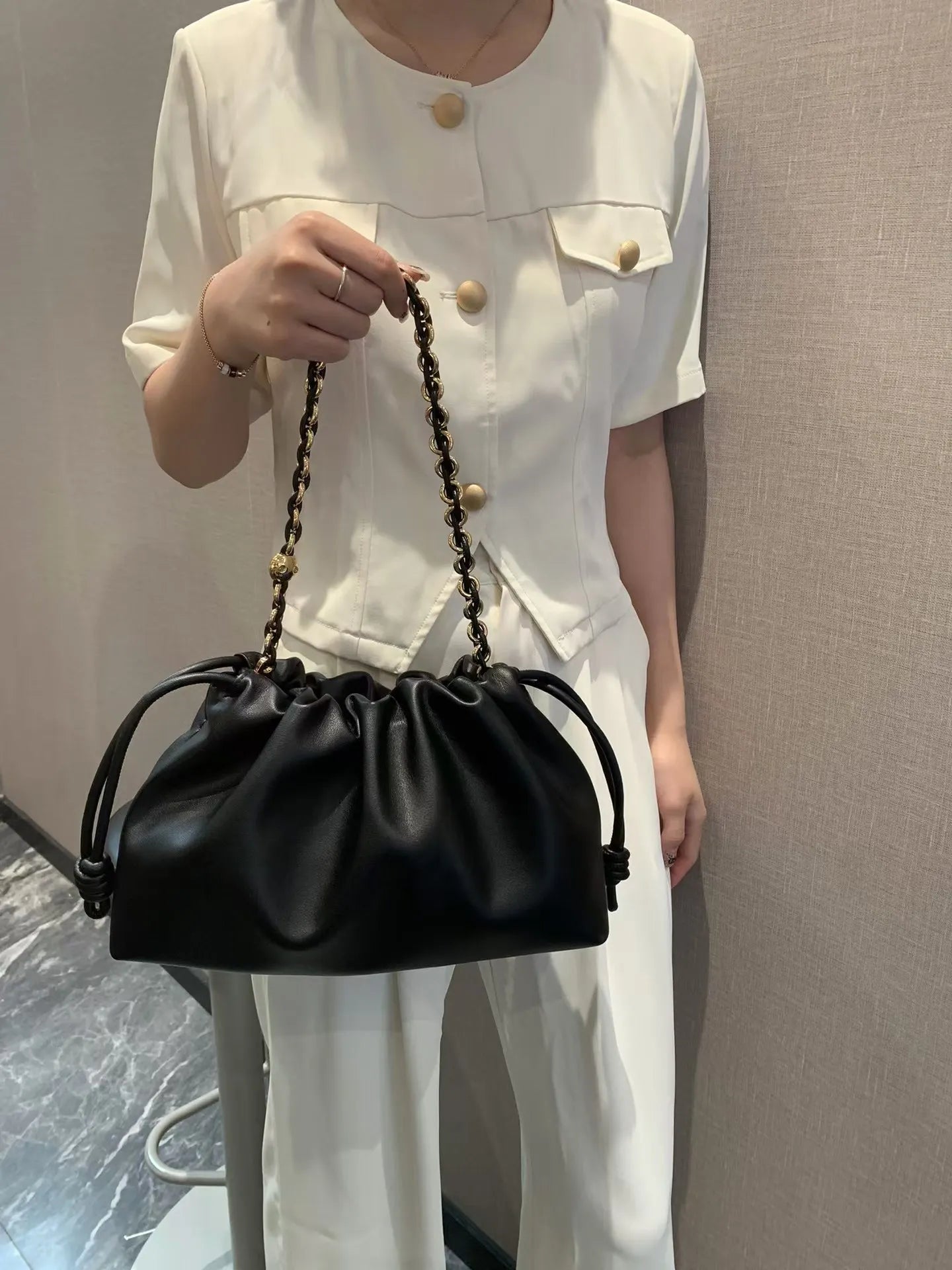 Brand Design Fashion High-grade Texture Leather Cloud Bag Luxury Ladies High Quality Cowhide  Shoulder Crossbody Bags For Women