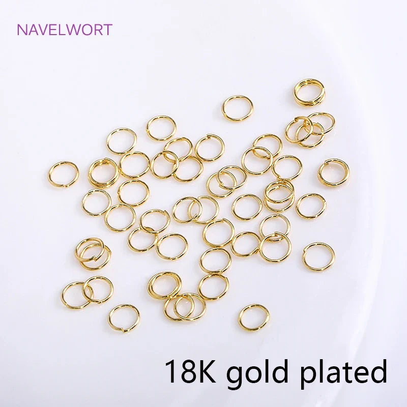 18K Gold Plated Split Rings Connecting Ring Brass Open Jump Rings Accessories For Jewelry DIY Jewelry Material Wholesale