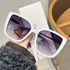 1pc Women's Large Square Frame Fashion Sunglasses - Stylish Gradient Purple Lens with Tortoiseshell Pattern