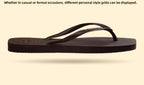 2025 Summer New Women's Square Toe Rubber Flip Flops Outdoor Beach Sandals Luxury Casual Slippers Size 35-42 Women's Shoes