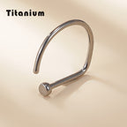 ASTM F136 Titanium PIERC D Shape Nose Ring Nostril Piercing Hoop Septum Rings Bar Pin Nose Lip Studs Body Jewelry Wholesale
