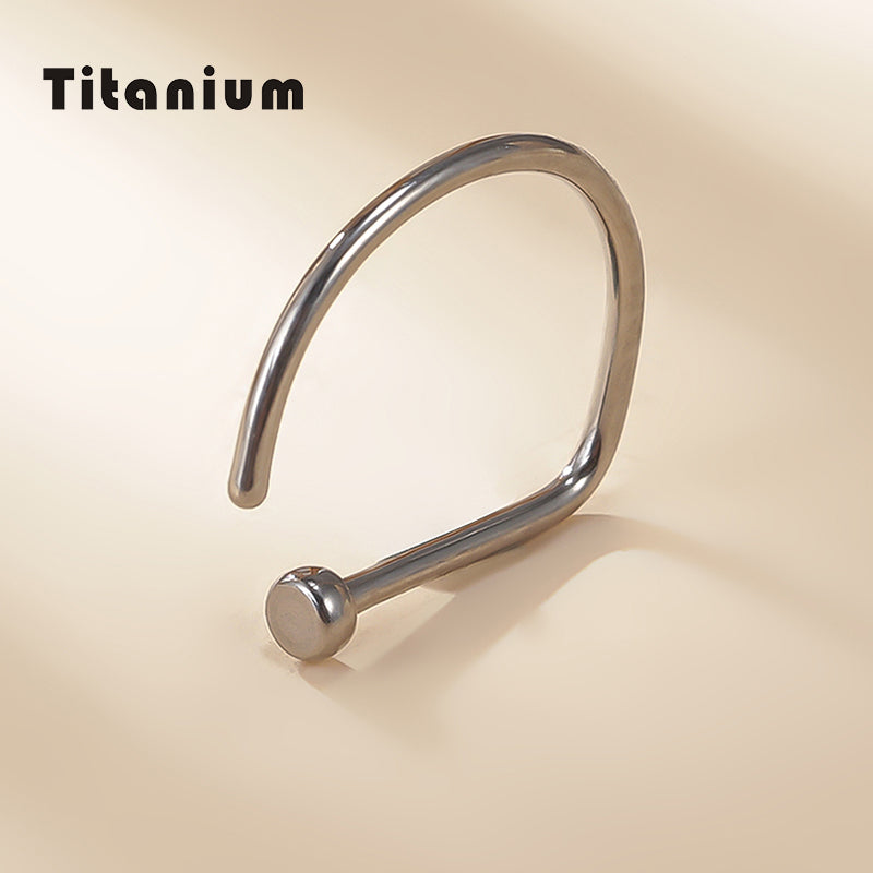 ASTM F136 Titanium PIERC D Shape Nose Ring Nostril Piercing Hoop Septum Rings Bar Pin Nose Lip Studs Body Jewelry Wholesale