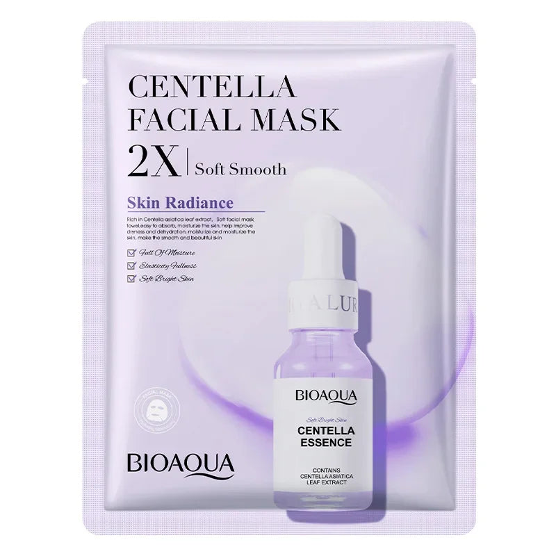 20 Pieces BIOAQUA Centella Collagen Vitamin C Facial Mask Moisturizing Refreshing Sheet Masks Hyaluronic Acid Skin Care Products