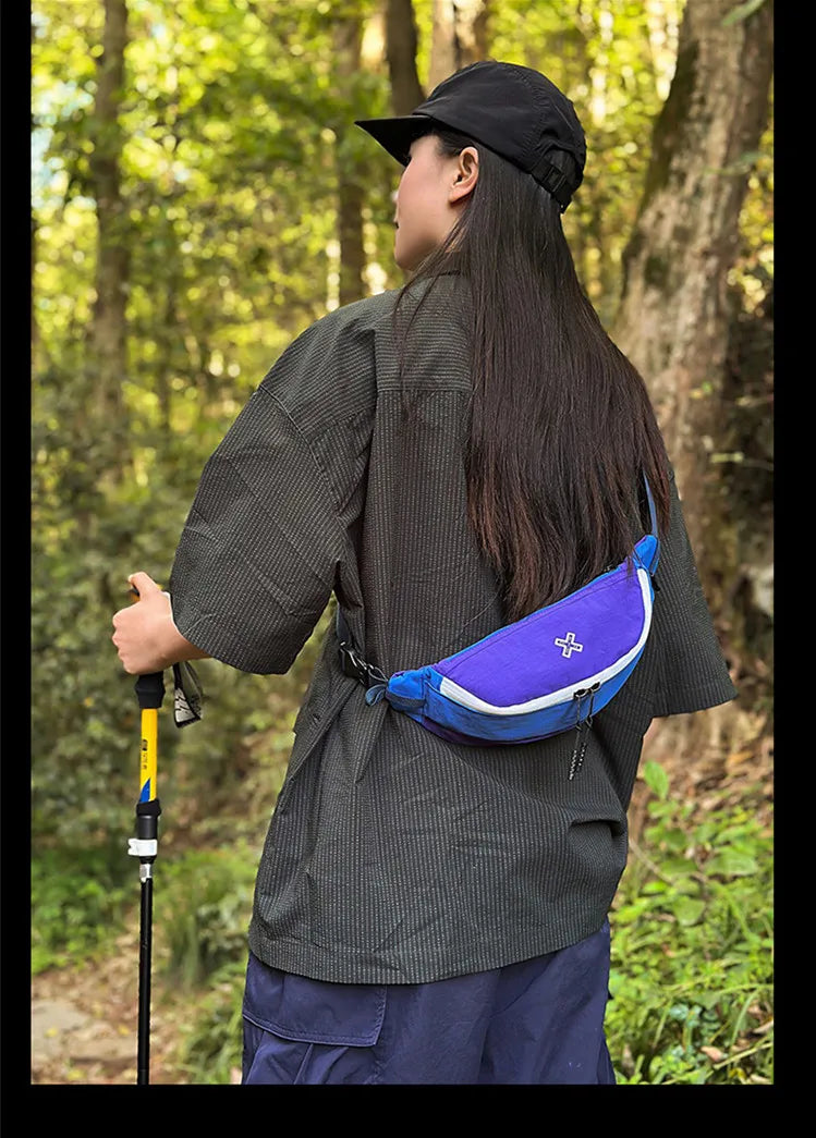 Casual Waterproof Chest Bags Large Capacity Crossbody Bags Korean Fashion Waist Bag Fanny Pack for Women Men's Travel Bag Banana