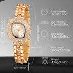 5PCS Fashion Women Watch Set Luxury Trendy Leaf Element Quartz Watch Necklace Earrings Set Suitable for Daily Clothing Matching