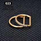 1/10PCS F136 G23 Titanium Piercing Nose Ring D Shape Hinged Segment CZ 16G Clicke Cartilage Tragus Helix Earrings Body Jewelry