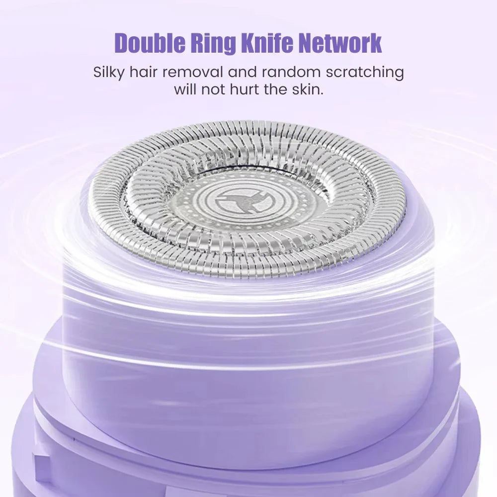 2025 New 2in1 Electric Razor for Women Painless Hair Removal Rechargeable Body Trimmer Underarm Mustache Epilator Shaver