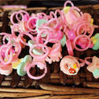 10pcs/lot Children's Cartoon Rings Candy Flower Animal Bow Shape Ring Set Mix Finger Jewellery Rings Kid Girls Toys Anillo