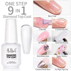 AWStorG15ml 2 IN 1 Crystal Top Coat Transparent Soak Off UV LED Nails Art Manicure Gel Nail Polish Varnishes Primer Function Gel