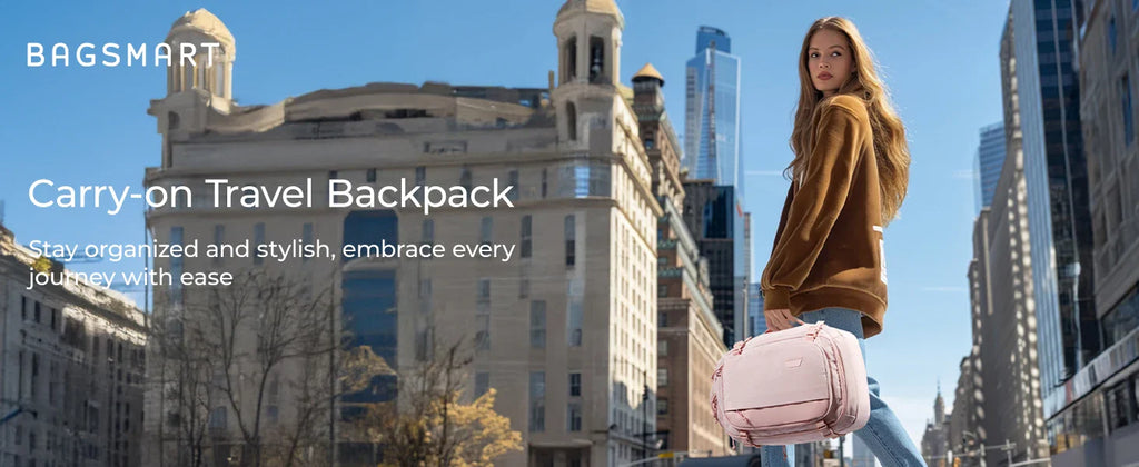 BAGSMART Travel Backpack Flight Approved  30L Lightweight Backpack for Men Women Waterproof Travel Bag with USB Charging Port