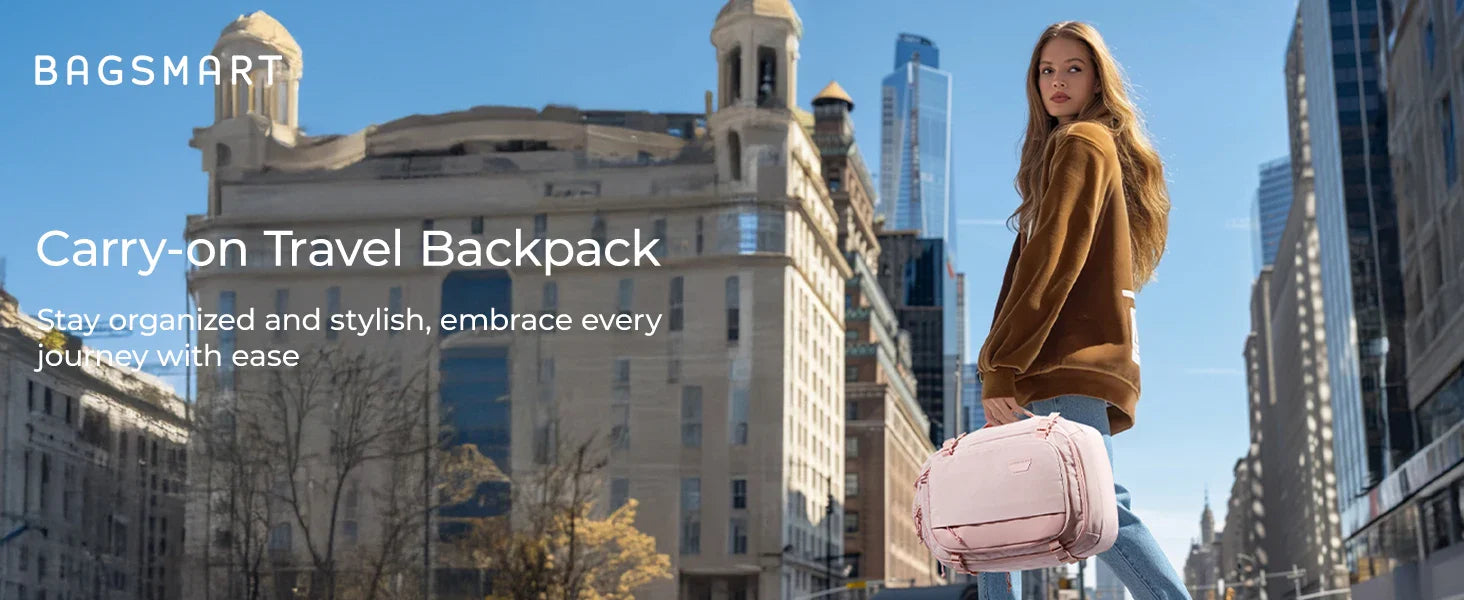 BAGSMART Travel Backpack Flight Approved  30L Lightweight Backpack for Men Women Waterproof Travel Bag with USB Charging Port