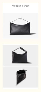 Envelope Bag Vintage Niche Wind Genuine Leather Wide Shoulder Strap Armpit Bag Hundred Sheepskin Shoulder Bag Clutch Bag