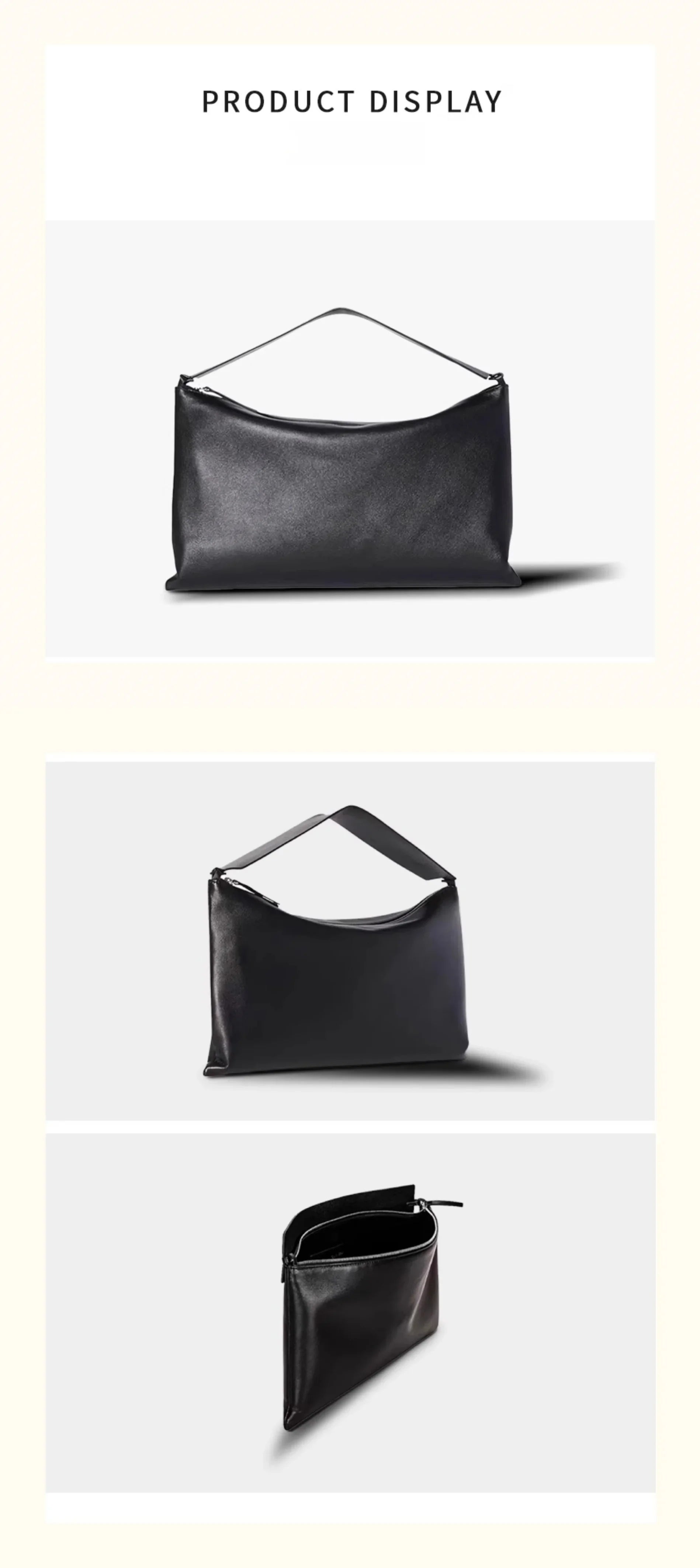 Envelope Bag Vintage Niche Wind Genuine Leather Wide Shoulder Strap Armpit Bag Hundred Sheepskin Shoulder Bag Clutch Bag