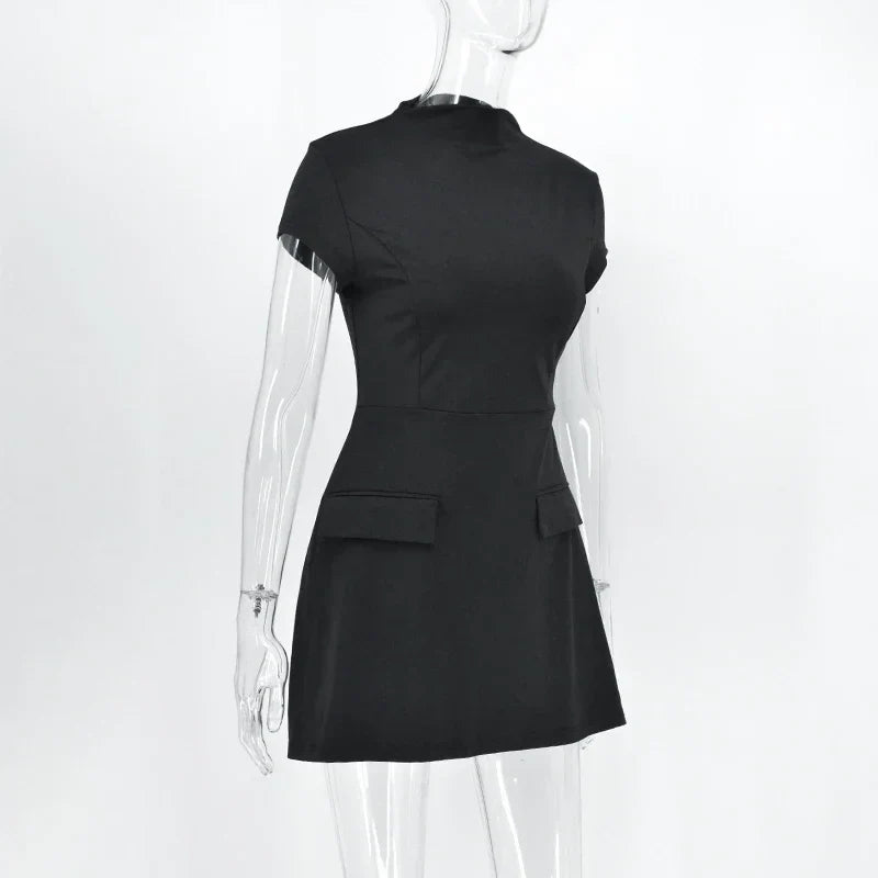 ALTGOTH Emo fashion sexy Mini Dress Women Streetwear Maxi Casual Elegant Party Basic Dresses 2024 New Alt Solid Casual Clubwear