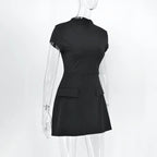 ALTGOTH Emo fashion sexy Mini Dress Women Streetwear Maxi Casual Elegant Party Basic Dresses 2024 New Alt Solid Casual Clubwear