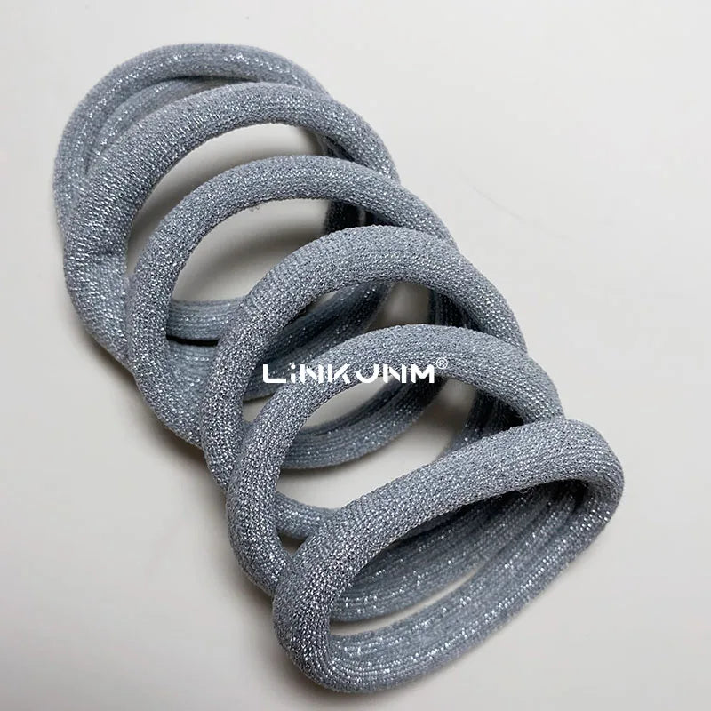 6PCS Women Glitter Hair Scrunchies Girls Elastic Hair Rubber Bands Hair Holder/Gum Hair Accessories Ponytail Hair Holders