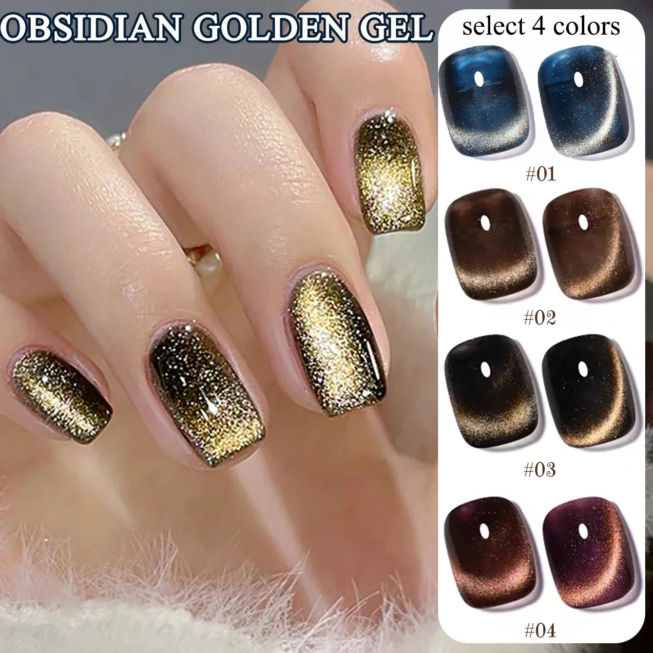 1-3pcs PSK 2025 New Whitening Purple Glass Beads Starry Crystal Nail Art Purple Glass Bead Cat Eye Gel Nail Polish Nail Supplies